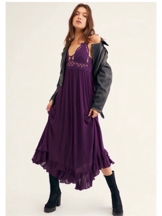 Free People Dresses & Skirts - Free People One Adella Maxi Slip Dress Purple Plum